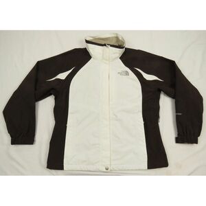 The North Face TNF Hyvent Waterproof Brown White Womens Full Zip Coat Jacket S